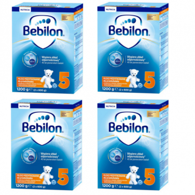 Bebilon Junior 5 z Pronutra+ Mleko modyfikowane dla przedszkolaka Zestaw 4 x 1,2 kg