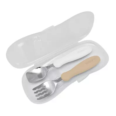 edisonMAMA Sztu�ce z etui milk/potato 2 el.