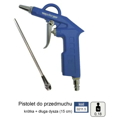Adler Pistolet do przedmuchiwania 2cm+15cm