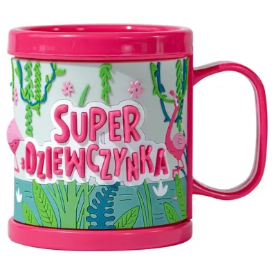 Be-Happy Gifts Kubek dla dziecka 3D Super Dziewczynka
