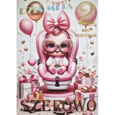 Yeku Karnet 3K 2 urodziny szefowa (17,5x12,5cm) 3K 096