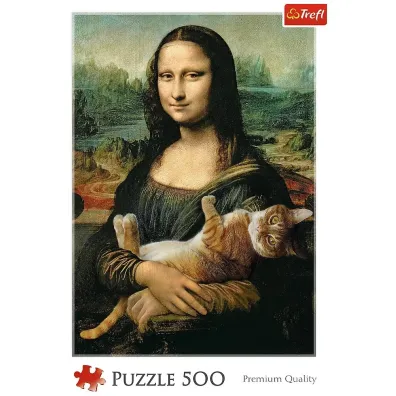 Puzzle 500 el. Mona Lisa i kot Mruczek Trefl