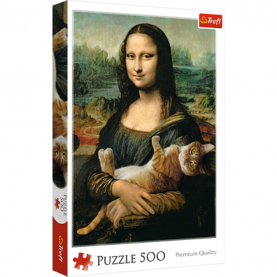 Puzzle 500 el. Mona Lisa i kot Mruczek Trefl