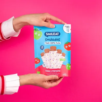 Smileat Lody owocowe do mro�enia o smaku truskawki i jab�ka 6 m+ 5 x 50 g Bio