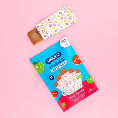 Smileat Lody owocowe do mro�enia o smaku truskawki i jab�ka 6 m+ 5 x 50 g Bio