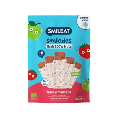 Smileat Lody owocowe do mro�enia o smaku truskawki i jab�ka 6 m+ 5 x 50 g Bio