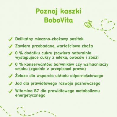 BoboVita Porcja Zbóż Kaszka mleczna manna brzoskwinia-banan po 4 miesiącu 210 g