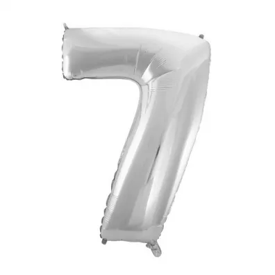 Godan Balon foliowy B&C cyfra 7 srebrna 85cm