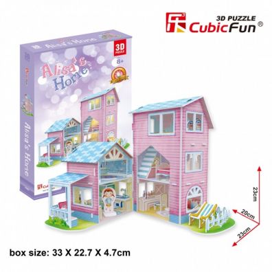 Puzzle 3D Alisa's home Domek dla lalek 74 elementy Cubic Fun