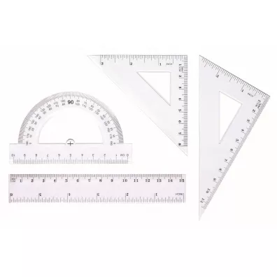 Tetis Zestaw geometryczny z linijk� 4 elementy