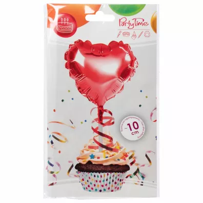 Arpex Balon Serce na patyku czerwonym Walentynki 10cm