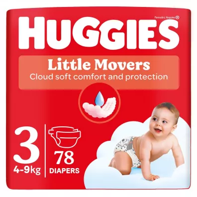 Huggies Pieluchy Little Movers 3 (4-9 kg) 78 szt.
