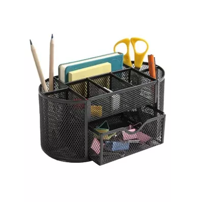 Przybornik na biurko Q-Connect Office Set metalowy z szufladk�