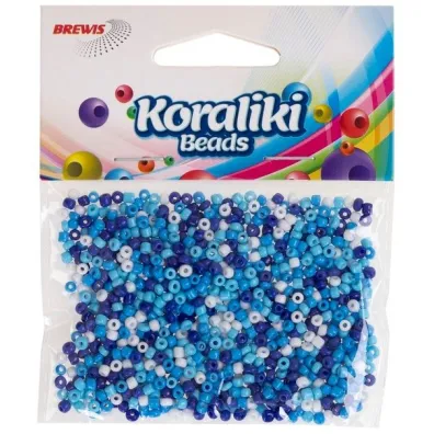 Brewis Koraliki akrylowe do nawlekania bia�e niebieskie