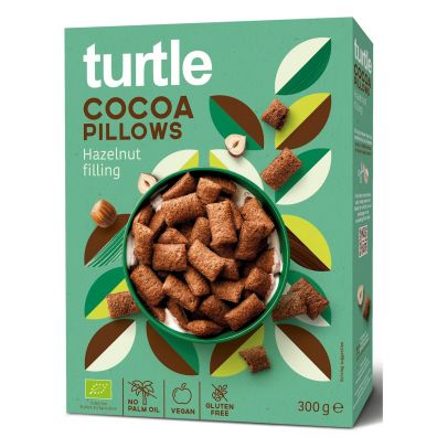 Turtle Poduszki śniadaniowe ryżowe z nadzieniem orzechowo-kakaowym bezglutenowe 300 g Bio