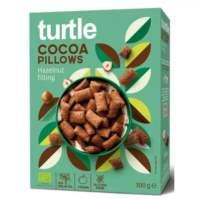 Turtle Poduszki �niadaniowe ry�owe z nadzieniem orzechowo-kakaowym bezglutenowe 300 g Bio
