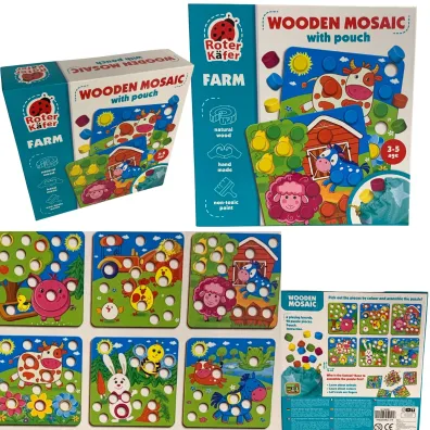 Puzzle Drewniana mozaika - farma Roter Kafer