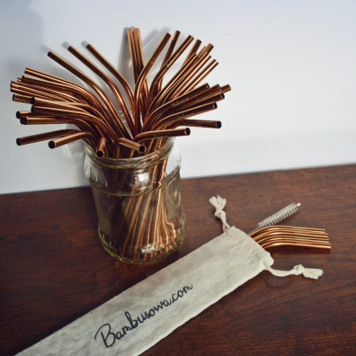Bambusowa Metalowe somki zakrzywione golden rose 4 szt.