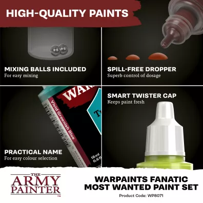 The Army Painter: Warpaints - Fanatic - Most Wanted Paint Set