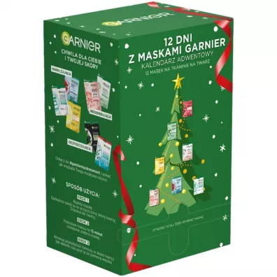 Garnier Zestaw Kalendarz Adwentowy maski na tkaninie na twarz 12 szt.