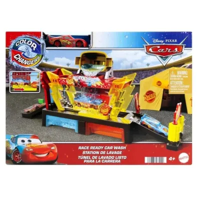 Cars. Myjnia samochodowa + autko ze zmian� koloru Mattel
