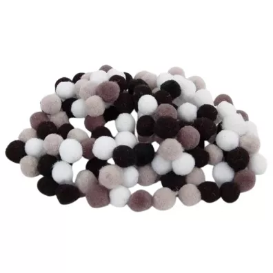 Fandy Pompony akrylowe szare czarne 10mm