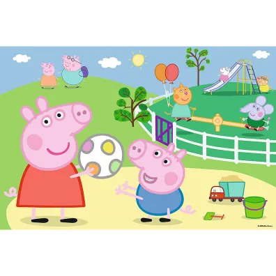 Puzzle 60 el. Zabawy w gronie przyjaci� �winka Peppa Trefl