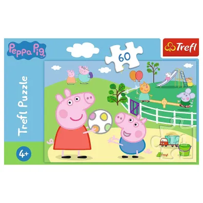 Puzzle 60 el. Zabawy w gronie przyjaci� �winka Peppa Trefl