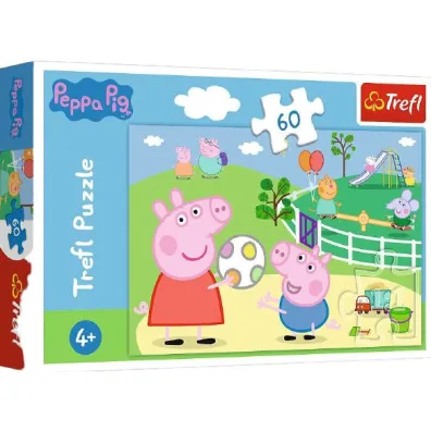 Puzzle 60 el. Zabawy w gronie przyjaci� �winka Peppa Trefl