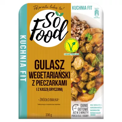 So Food Gulasz wegetariaski z pieczarkami i kasz gryczan 330 g