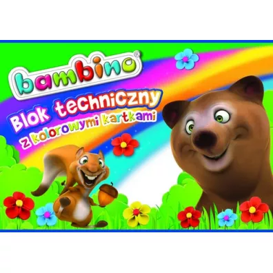 St. Majewski Blok techniczny A4 Bambino z kolorowymi kartkami 10 kartek 10 szt.