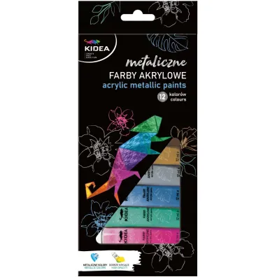 Derform Farby akrylowe metaliczne 12x12ml