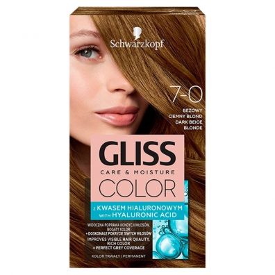 Schwarzkopf Gliss Color krem koloryzujący do włosów 7-0 Beżowy Ciemny Blond