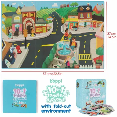 Puzzle progresywne Boppi 10w1 Pojazdy i zawody 30 element�w