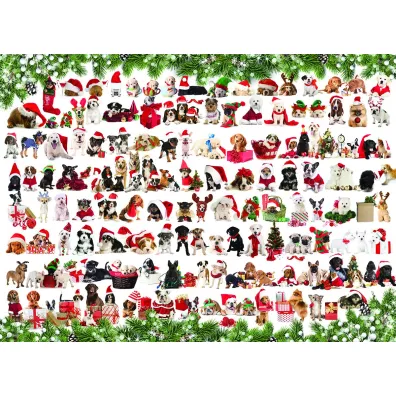 Puzzle 1000 el. Holiday Dogs - Tin metal box Eurographics