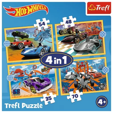 Puzzle 4w1 Pojazdy Hot Wheels TREFL