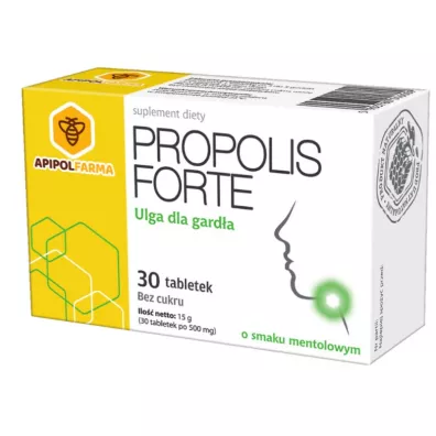 Apipolfarma Propolis Forte mentolowe tabletki na gard�o Suplement diety 30 tab.