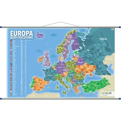 Mapa �cienna Europa kody pocztowe