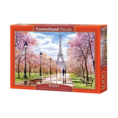 Puzzle 1000 el. Romantyczny spacer w Pary�u Castorland