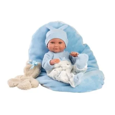 Lalka winylowa bobas Nico z niebiesk� podusi� 40cm Llorens