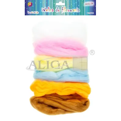 Aliga We�na do filcowania 6 kolor�w x 8 g WF-7826