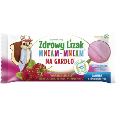 Starpharma Lizak o smaku malinowym na gard�o bezglutenowy - suplement diety 6 g