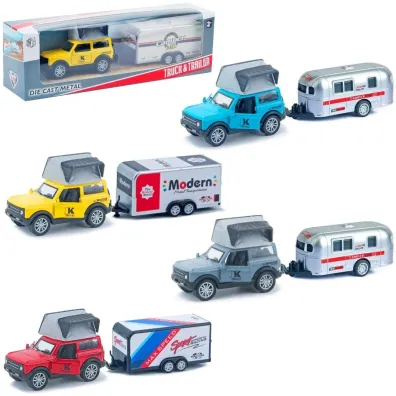 Auto terenowe metalowe z przyczep� MIX Trifox