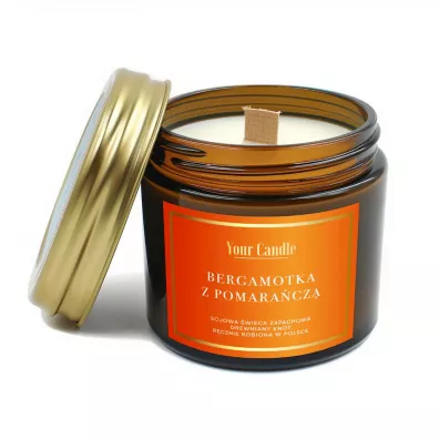Your Candle wieca sojowa zapachowa z drewnianym knotem bergamotka z pomaracz 120 ml