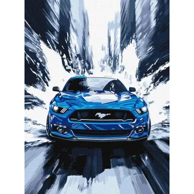 Ideyka Malowanie po numerach - Niebieski mustang 30x40cm