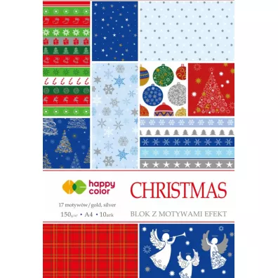 Happy Color Blok z motywami CHRISTMAS, A4, 150g, 10 arkuszy, 17 motyw�w 150 g 10 kartek