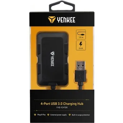 YHB 4341BK Hub 4x USB 3.0 black YENKEE
