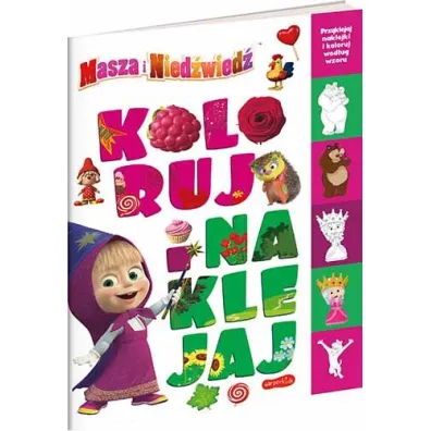 Masza i Nied�wied�. Koloruj i naklejaj