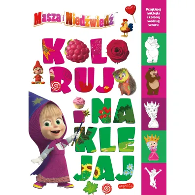 Masza i Nied�wied�. Koloruj i naklejaj