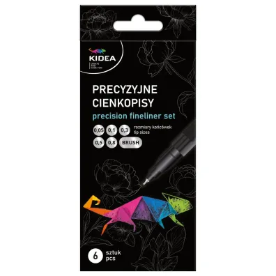 Derform Zestaw precyzyjnych cienkopis�w 6 szt. Kidea